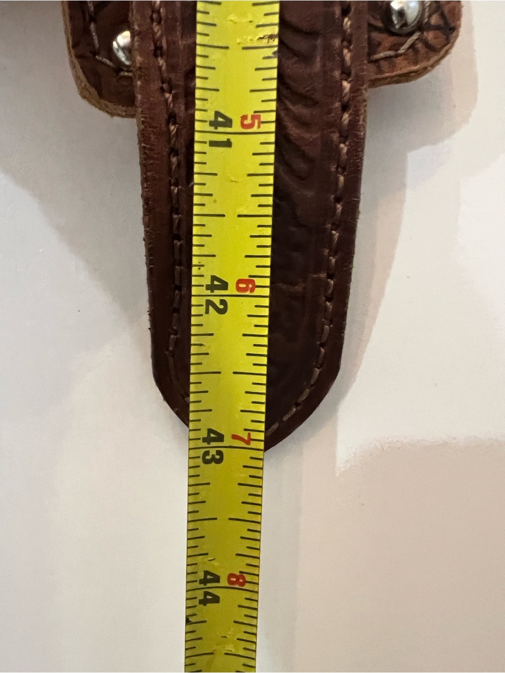 Women's Brown Leather Fashion Belt with Stitched Detail